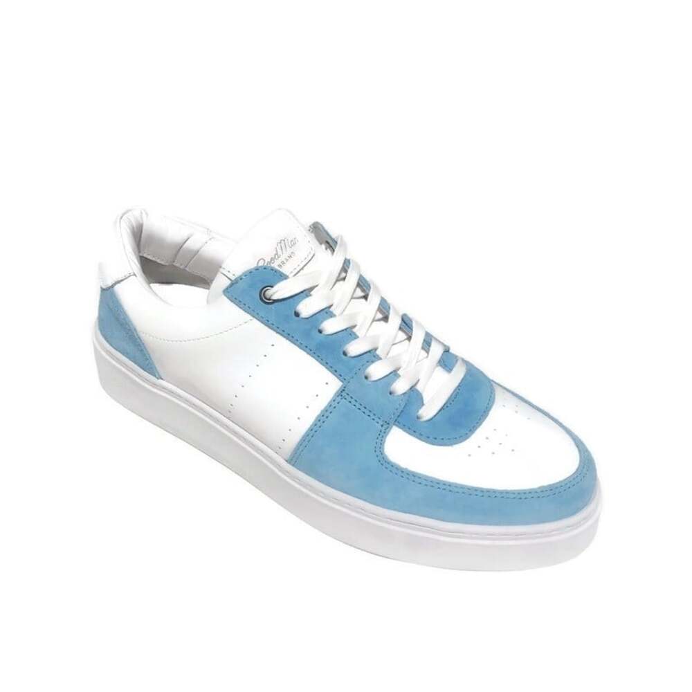 Good Man Brand Edge Low Top Sneakers White Blue Suede Mens Size 9.5 Portugal